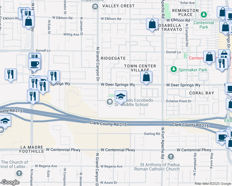 map of restaurants, bars, coffee shops, grocery stores, and more near 9464 Ojibwa Avenue in Las Vegas