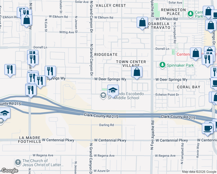 map of restaurants, bars, coffee shops, grocery stores, and more near 9464 Ojibwa Avenue in Las Vegas
