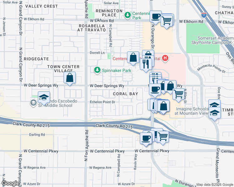 map of restaurants, bars, coffee shops, grocery stores, and more near 6728 Druid Hills Street in Las Vegas