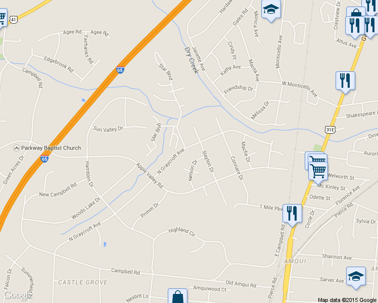 map of restaurants, bars, coffee shops, grocery stores, and more near 1136 North Graycroft Avenue in Nashville