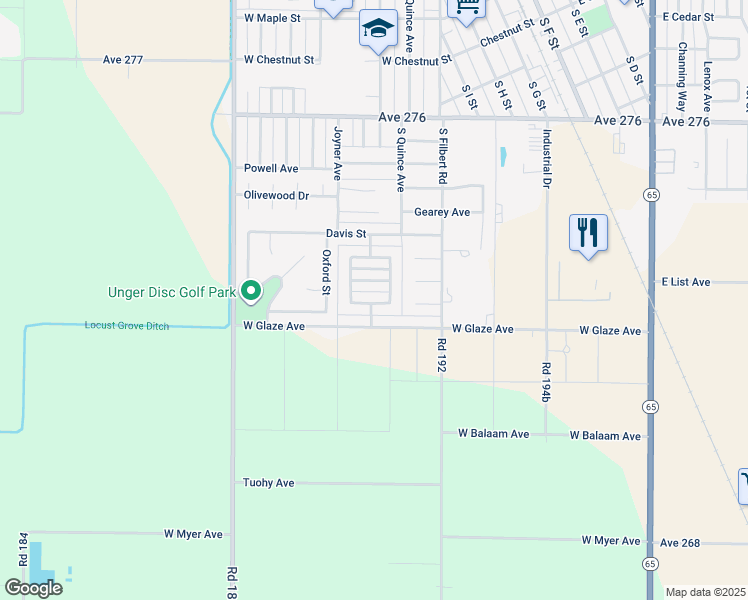 map of restaurants, bars, coffee shops, grocery stores, and more near 609 Stanley Street in Exeter