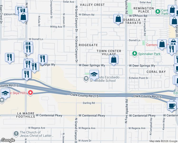 map of restaurants, bars, coffee shops, grocery stores, and more near 9472 Ojibwa Avenue in Las Vegas