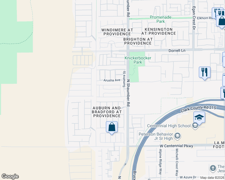 map of restaurants, bars, coffee shops, grocery stores, and more near 10744 Merrimack Avenue in Las Vegas