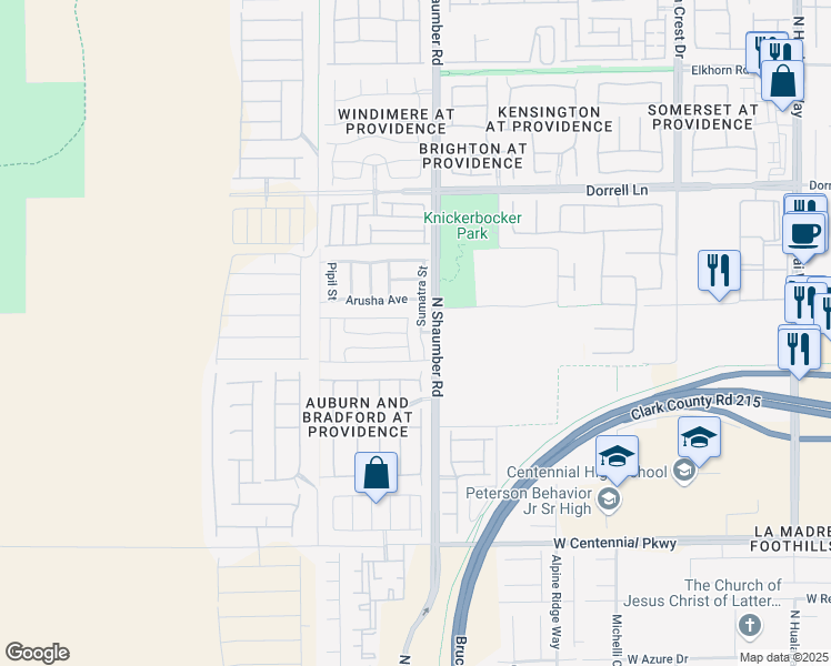 map of restaurants, bars, coffee shops, grocery stores, and more near 6747 Sumatra Street in Las Vegas