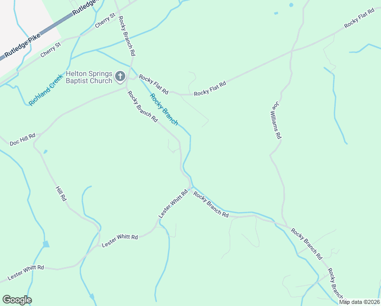 map of restaurants, bars, coffee shops, grocery stores, and more near 799 Rocky Branch Road in Rutledge