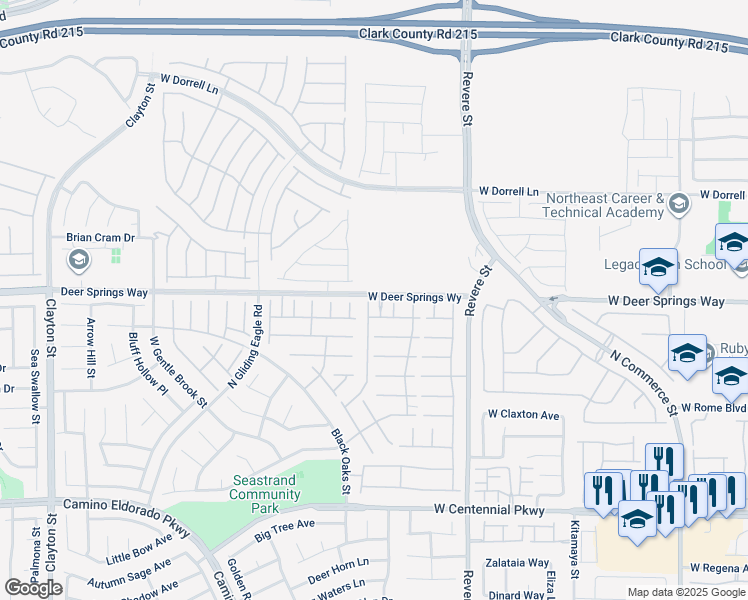 map of restaurants, bars, coffee shops, grocery stores, and more near 6740 Dome Rock Street in North Las Vegas