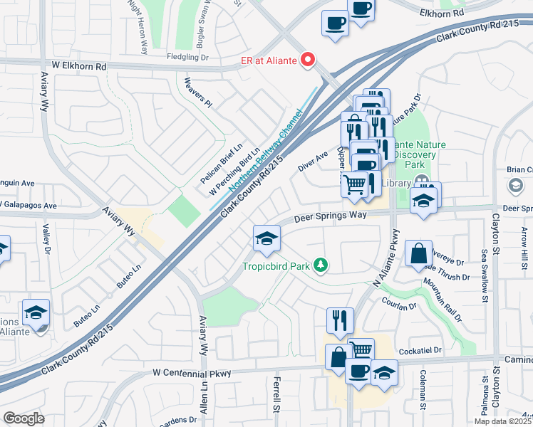 map of restaurants, bars, coffee shops, grocery stores, and more near 3308 Jamaica Princess Place in North Las Vegas