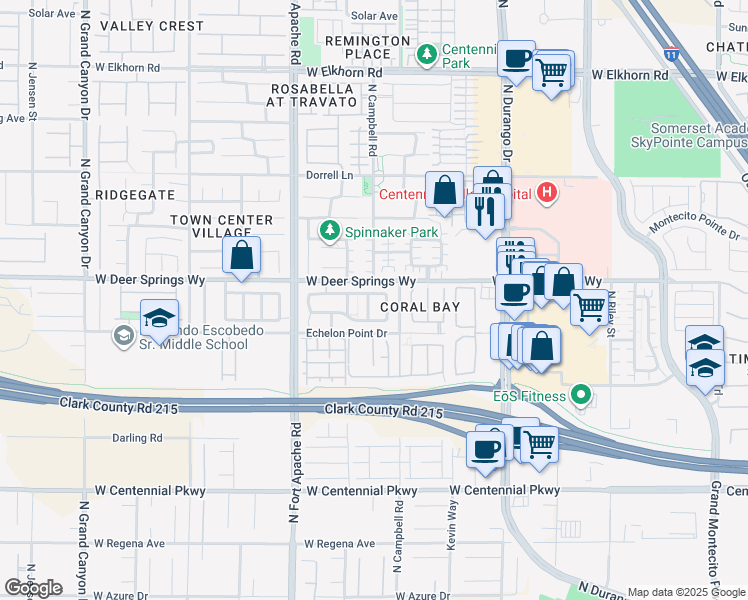 map of restaurants, bars, coffee shops, grocery stores, and more near 6736 Old Valley Street in Las Vegas