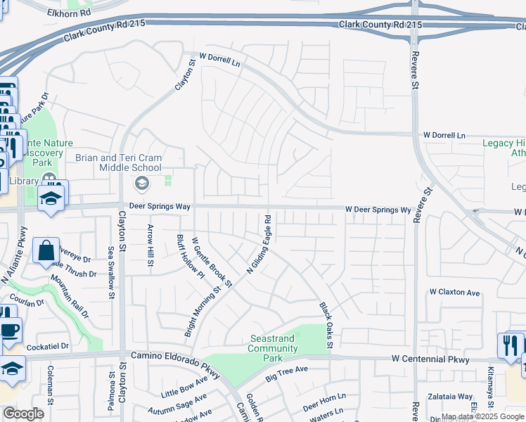 map of restaurants, bars, coffee shops, grocery stores, and more near 6740 Gallowgate Court in North Las Vegas