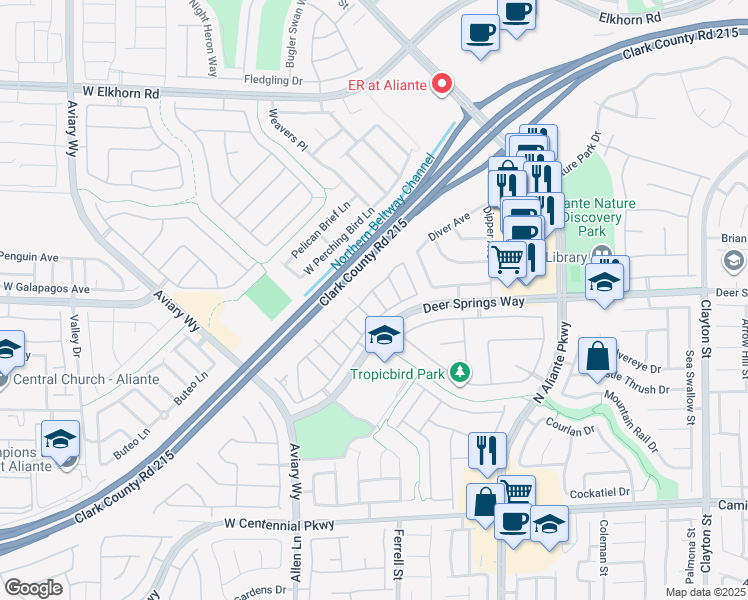 map of restaurants, bars, coffee shops, grocery stores, and more near 3305 Jamaica Princess Place in North Las Vegas