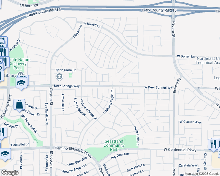 map of restaurants, bars, coffee shops, grocery stores, and more near 6740 Gallowgate Court in North Las Vegas
