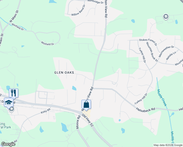 map of restaurants, bars, coffee shops, grocery stores, and more near 221 Mountain View Road in King