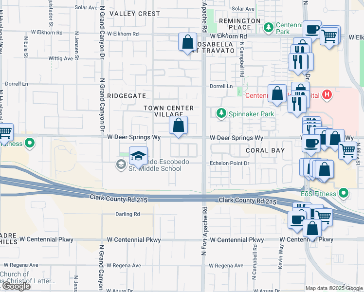 map of restaurants, bars, coffee shops, grocery stores, and more near 6758 Barrington Hills Street in Las Vegas