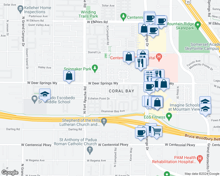 map of restaurants, bars, coffee shops, grocery stores, and more near 6741 Druid Hills Street in Las Vegas
