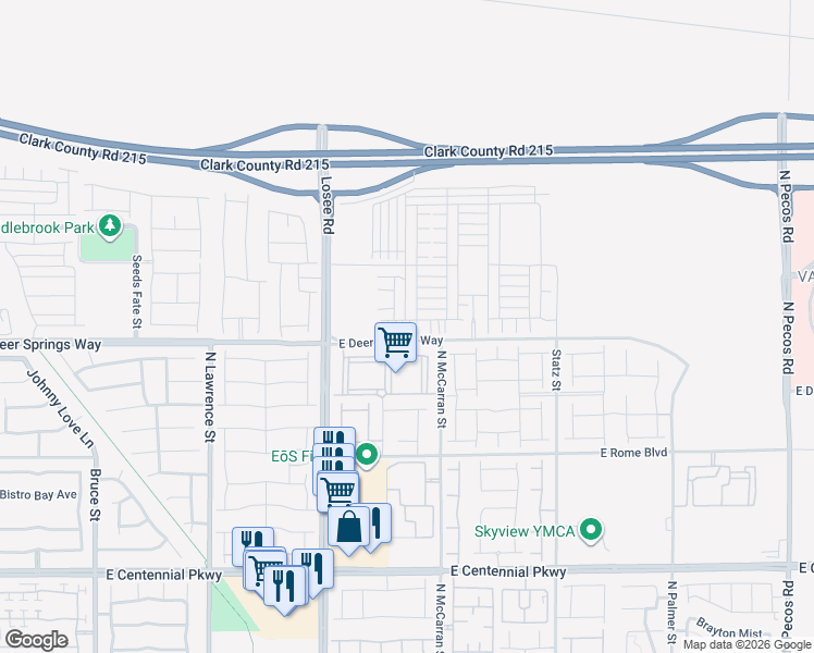 map of restaurants, bars, coffee shops, grocery stores, and more near 6820 Alpine White Ct in North Las Vegas