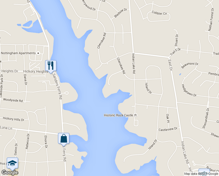 map of restaurants, bars, coffee shops, grocery stores, and more near 413 Private Drive in Hendersonville