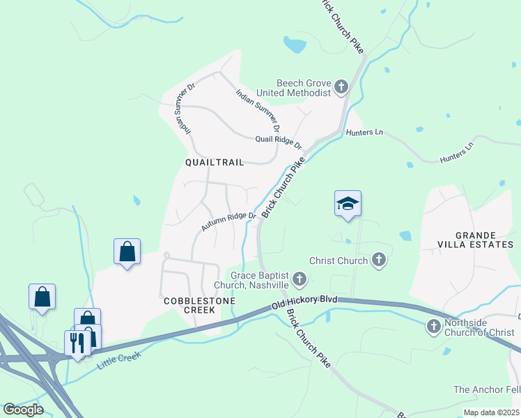 map of restaurants, bars, coffee shops, grocery stores, and more near 4220 Brick Church Pike in Nashville