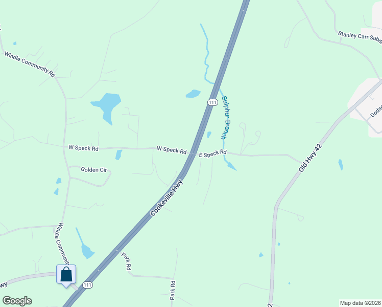 map of restaurants, bars, coffee shops, grocery stores, and more near 100 West Speck Road in Cookeville