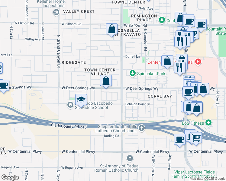 map of restaurants, bars, coffee shops, grocery stores, and more near 9240 Long Grove Avenue in Las Vegas