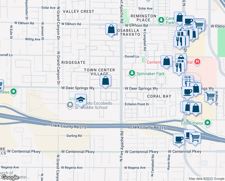 map of restaurants, bars, coffee shops, grocery stores, and more near 9240 Long Grove Avenue in Las Vegas