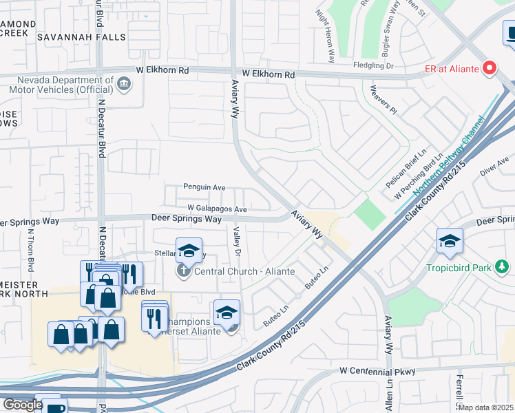 map of restaurants, bars, coffee shops, grocery stores, and more near 4220 West Galapagos Avenue in North Las Vegas