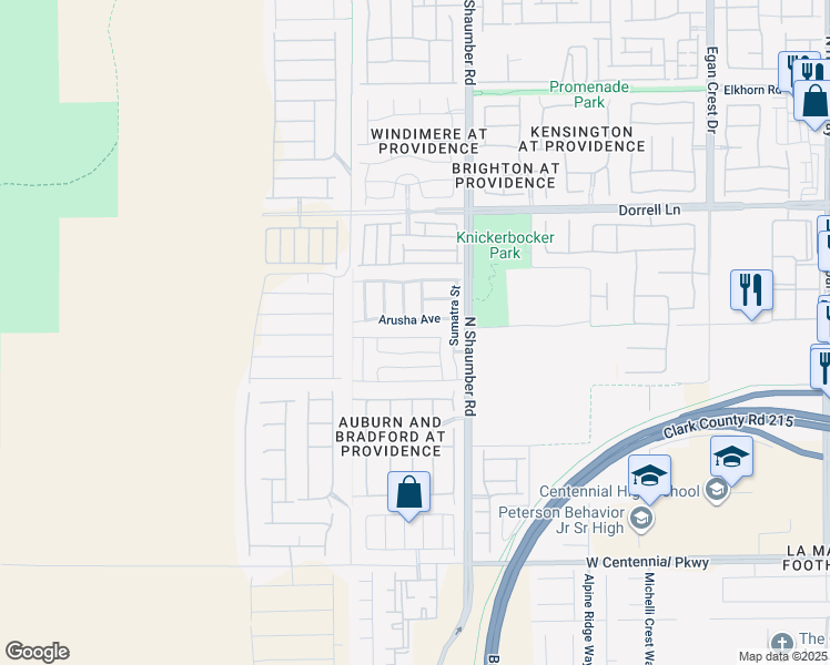 map of restaurants, bars, coffee shops, grocery stores, and more near 10756 Knickerbocker Avenue in Las Vegas