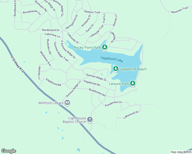 map of restaurants, bars, coffee shops, grocery stores, and more near 299 Summit Ridge Drive in Williford
