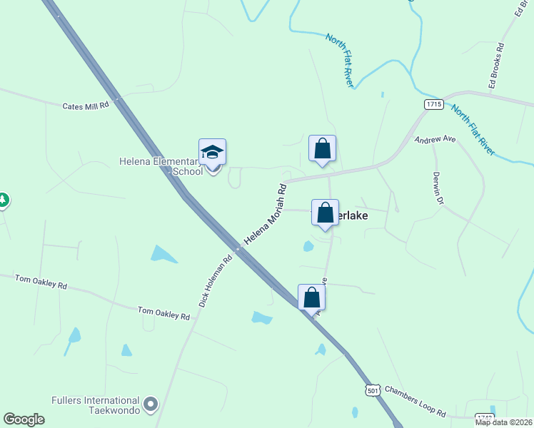 map of restaurants, bars, coffee shops, grocery stores, and more near 227 State Road 1715 in Timberlake