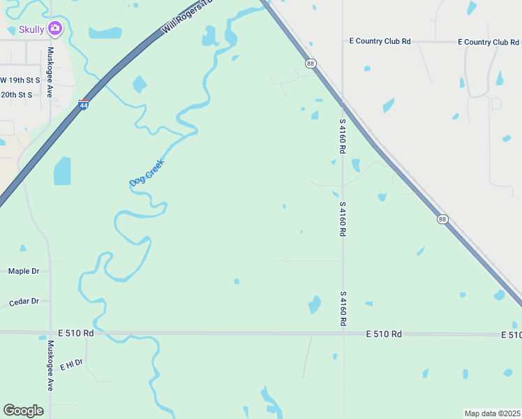 map of restaurants, bars, coffee shops, grocery stores, and more near 22512 South 4160 Road in Claremore