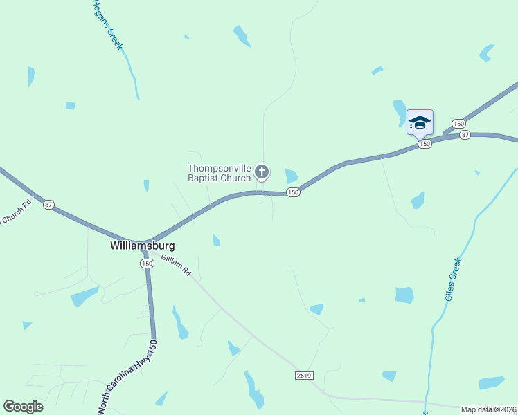 map of restaurants, bars, coffee shops, grocery stores, and more near 2030 North Carolina 87 in Reidsville