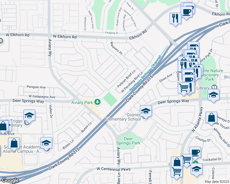 map of restaurants, bars, coffee shops, grocery stores, and more near 6869 Quiet Peeps Place in North Las Vegas