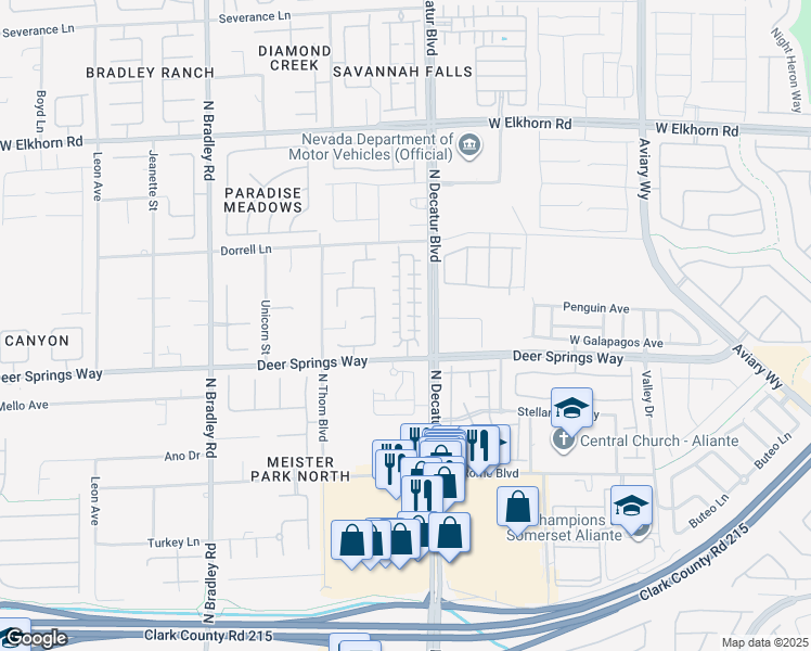 map of restaurants, bars, coffee shops, grocery stores, and more near 4824 Plama Court in Las Vegas