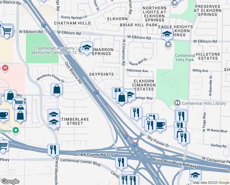 map of restaurants, bars, coffee shops, grocery stores, and more near 8024 Baldy Mountain Avenue in Las Vegas
