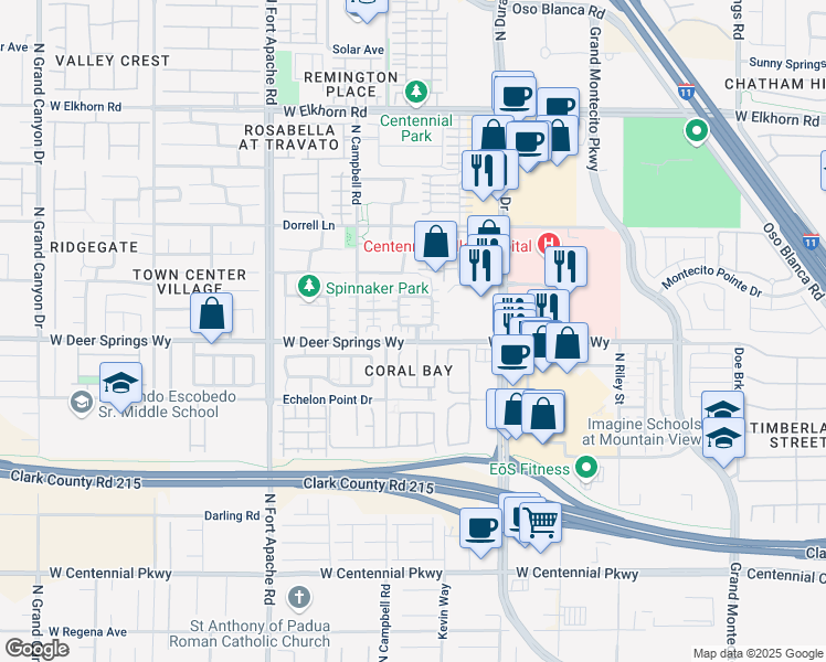 map of restaurants, bars, coffee shops, grocery stores, and more near 8933 Footstep Avenue in Las Vegas