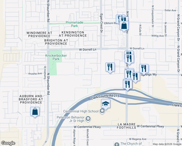 map of restaurants, bars, coffee shops, grocery stores, and more near 10326 Doverwood Avenue in Las Vegas
