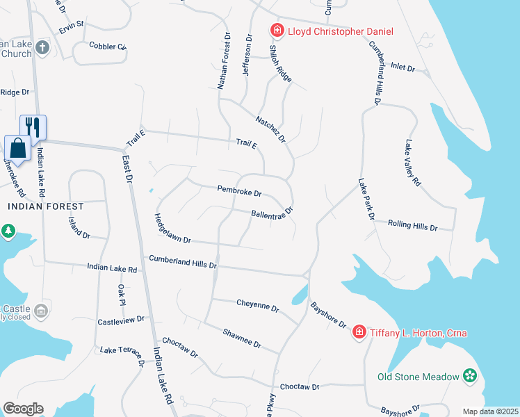 map of restaurants, bars, coffee shops, grocery stores, and more near 150 Ballentrae Drive in Hendersonville