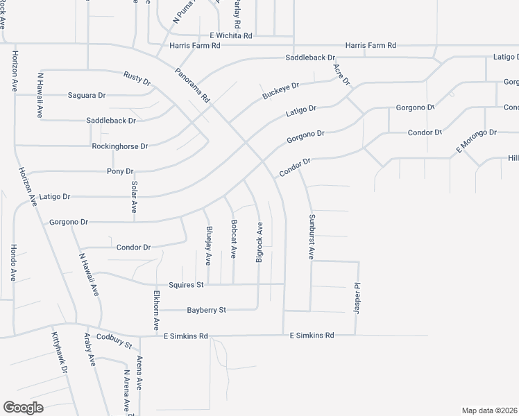 map of restaurants, bars, coffee shops, grocery stores, and more near 4451 Bigrock Avenue in Pahrump