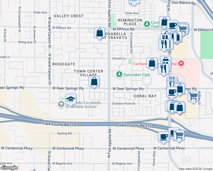map of restaurants, bars, coffee shops, grocery stores, and more near 6808 Mystic Plain Court in Las Vegas