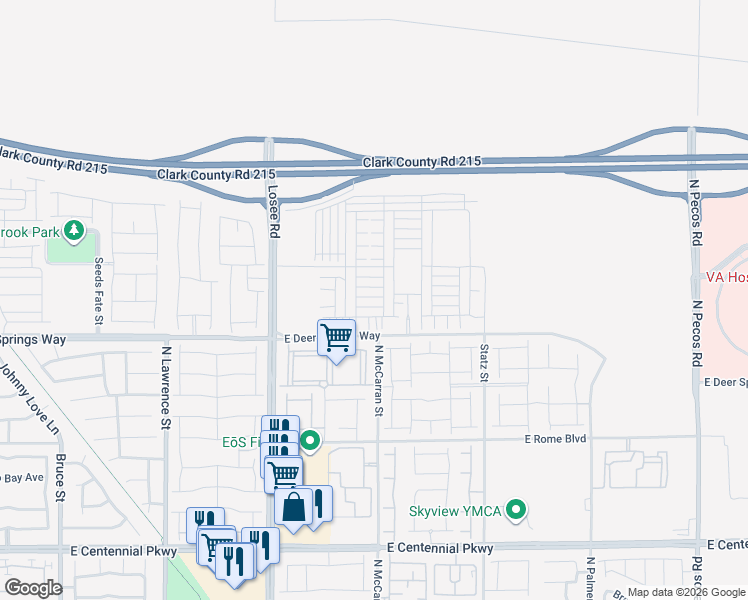 map of restaurants, bars, coffee shops, grocery stores, and more near 2691 Mango Light Avenue in North Las Vegas
