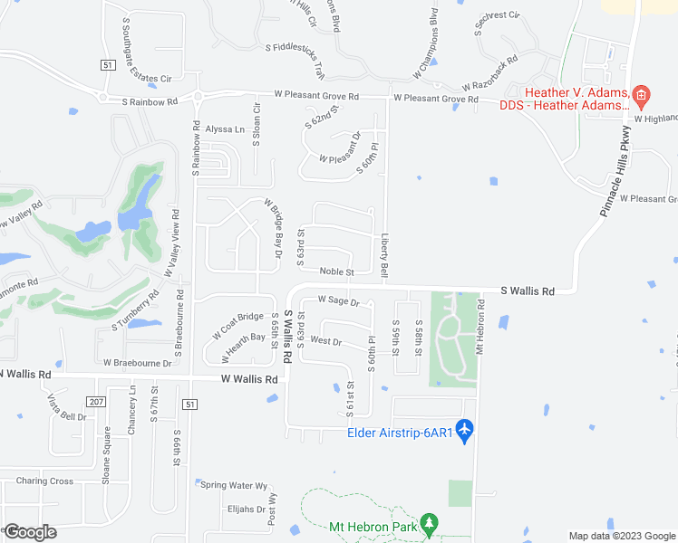 map of restaurants, bars, coffee shops, grocery stores, and more near 5614 Noble Street in Rogers