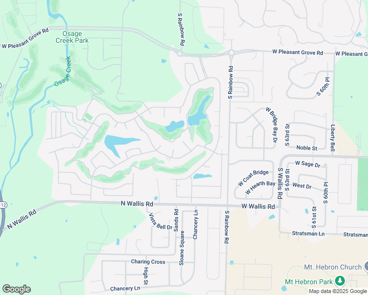 map of restaurants, bars, coffee shops, grocery stores, and more near 5302 South Promontory Court in Rogers