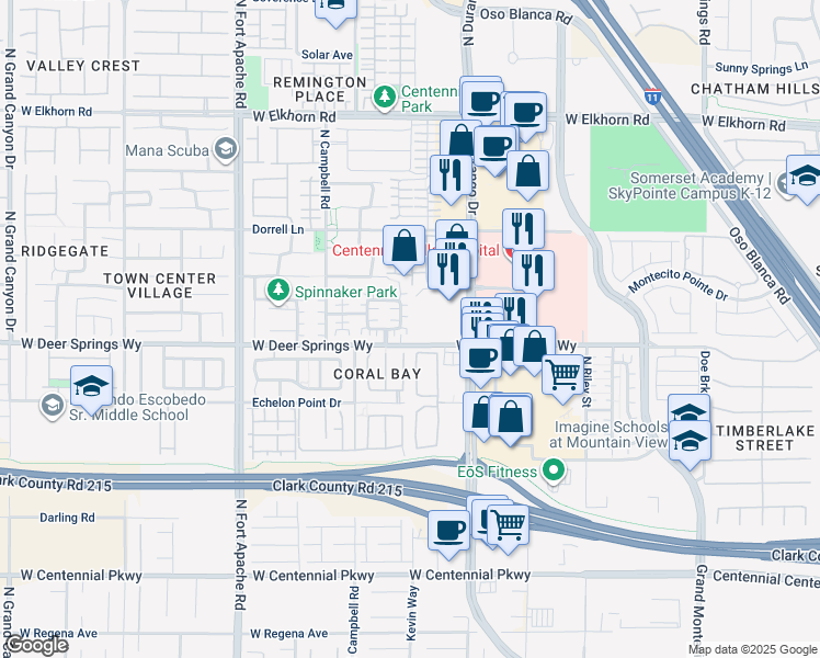 map of restaurants, bars, coffee shops, grocery stores, and more near 6826 Relic Street in Las Vegas