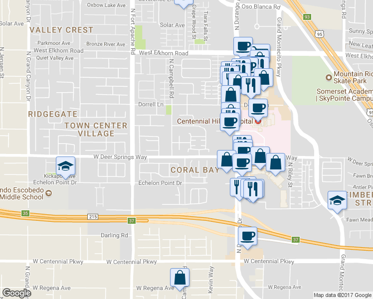 map of restaurants, bars, coffee shops, grocery stores, and more near 6827 Momentos Street in Las Vegas