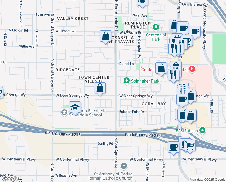 map of restaurants, bars, coffee shops, grocery stores, and more near 6812 Mystic Plain Court in Las Vegas