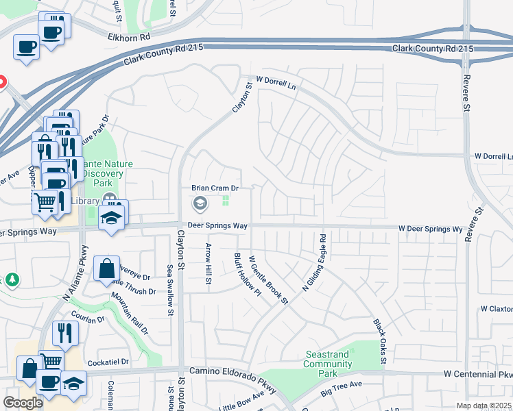 map of restaurants, bars, coffee shops, grocery stores, and more near 6837 Empire Cliff Street in North Las Vegas