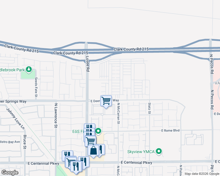 map of restaurants, bars, coffee shops, grocery stores, and more near 6855 Crimson Shadow Street in North Las Vegas