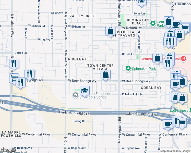 map of restaurants, bars, coffee shops, grocery stores, and more near 9332 Grassy Butte Court in Las Vegas
