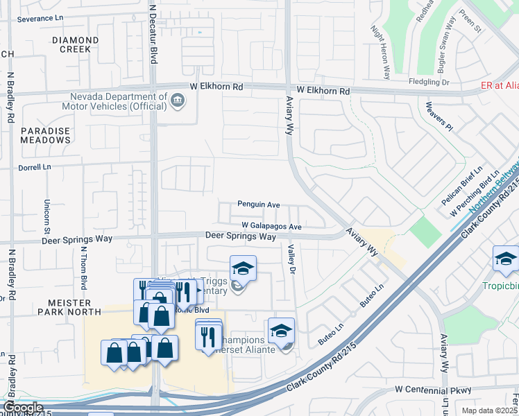 map of restaurants, bars, coffee shops, grocery stores, and more near 4404 West Carrier Dove Street in North Las Vegas
