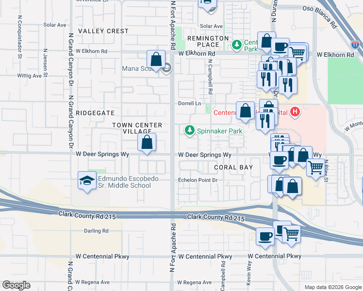 map of restaurants, bars, coffee shops, grocery stores, and more near 6808 Armistead Street in Las Vegas
