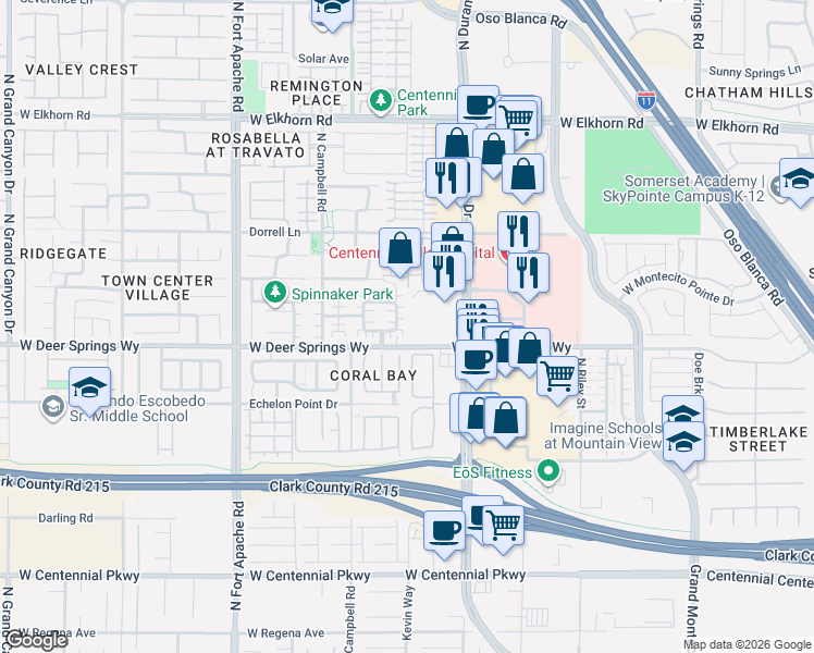 map of restaurants, bars, coffee shops, grocery stores, and more near 6830 Relic Street in Las Vegas